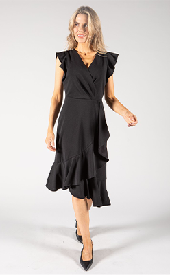 Pamela-Scott-LONDON-TIMES-RUFFLE-MIDI-DRESS-IN-BLACK