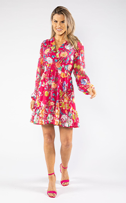 Pamela-Scott---ZAPARA-FLORAL-LONG-SLEEVE-DRESS-IN-FUCHSIA