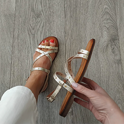 Tim & Simonsen - Lizette Gold Stud Gladiator Sandal