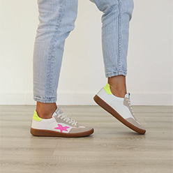 Meline - 525 R Ivory And Neon Trainer Meline - 525 R Ivory And Neon Trainer