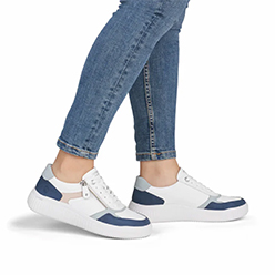 Remonte - D3E05 White and Blue Zip Trainer Remonte - D3E05 White and Blue Zip Trainer