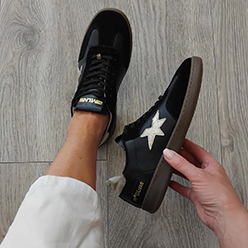 Méliné - 526FP Black Leather & Suede Trainer