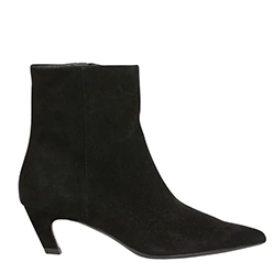 Ash - Vicky Black Kitten Heel Boot