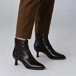 Unisa - Lomas Brown Patent Kitten Heel Boot<br />
