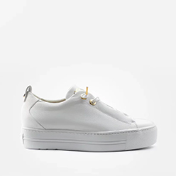 Paul Green - 5017 White Elastic Slip On Trainer
