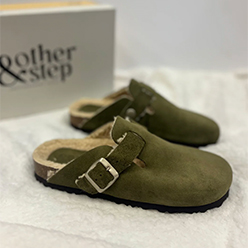 & Other Step - SEW2501 Khaki Fur Mule