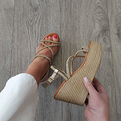 Tim & Simonsen - Kelso Cristal Gold Diamanté Wedge