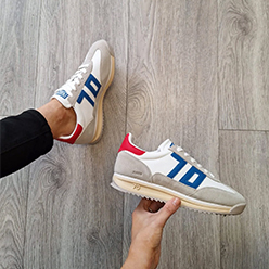 Back 70 - White, Grey and Blue Trainer