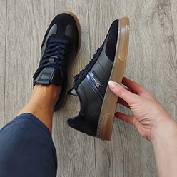 Tamaris - 23788 Navy Leather Retro Trainer