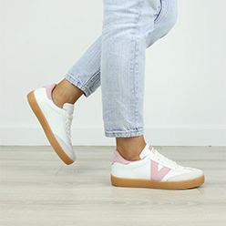 Victoria - 126206 White & Pink Retro Trainer Victoria - 126206 White & Pink Retro Trainer
