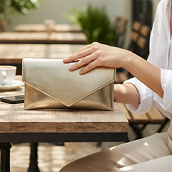 Rachels - Gold Clutch Bag<br />
