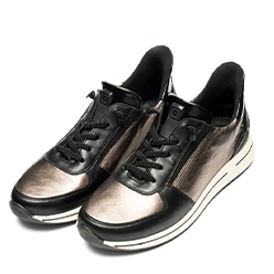 Murphy's-Shoes---Ara---24836-Black-and-Bronze-Slip-On-Trainer