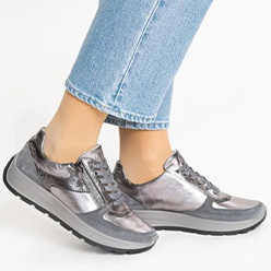 Murphy's-Shoes---Ara---25112-Pewter-Zip-Trainer