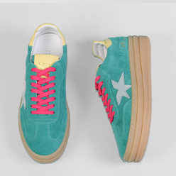 Murphy's-Shoes---Méliné---526-Z-Green-and-Pink-Retro-Trainer