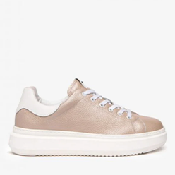 Murphy's-Shoes---NeroGiardini---Metallic-Blush-Lace-Trainer
