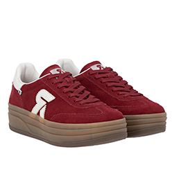 Murphy's-Shoes---Rieker---W3700-Red-Suede-Platform-Trainer