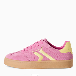 Murphy's-Shoes---Tamaris---23724-Pink-and-Yellow-Trainer