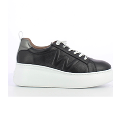 Wonders - A-2632 Black and White Leather Trainer [Preorder for October 15th]