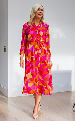 BORN---Emily-&-Me-Orange-Printed-Abitha-Shirt-Dress