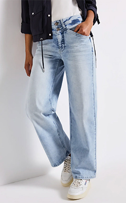 Street One Wide Leg hw bleached wash