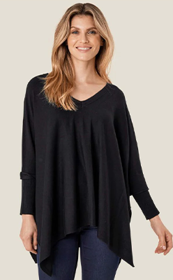Nina's-Boutique---MASAI-Black-Fosna-Poncho-Style-Sweater-1002018