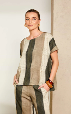 Nina's-Boutique---NAYA-NAS25268-Wide-stripe-scratch-print-round-neck-top-with-extended-shoulderline