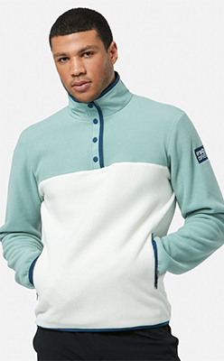 Half Snap Polar Fleece in Summer Green