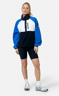 Snap Polar Fleece in Azure Blue