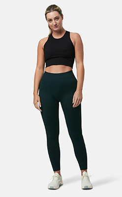 Lotus Chevron 7/8 Leggings in Moss Green
