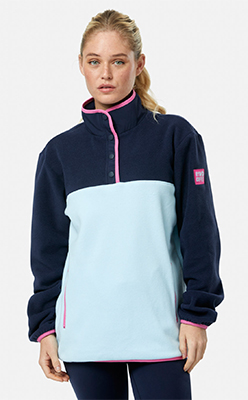 Half Snap Polar Fleece in Baby Blue