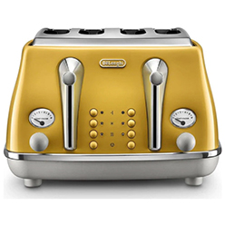 DeLonghi Icona 1800W 4 Slice Toaster - Yellow | CTOC4003.Y