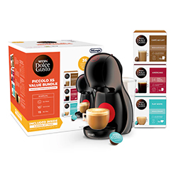 Nescafé DolceGusto Piccolo XS Pod Coffee Machine by De'Longhi - Value Bundle - Black | EDG210.BBUNDL