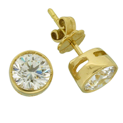 Desert-Diamonds---Bezel-Solitaire-Stud-Earrings-in-Yellow-–-Match-floating-diamond