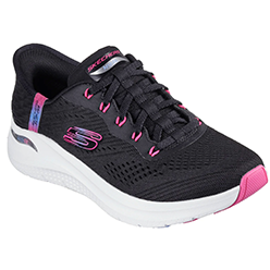 SKECHERS SLIP-INS: ARCH FIT 2.0 - EASY CHIC BLACK/HOT PINK