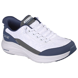 SKECHERS SLIP-INS: CONTOUR FOAM - COZY FIT - WHITE/NAVY
