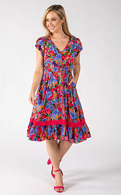 Stella Button Front Floral Dress Stella Button Front Floral Dress<br />