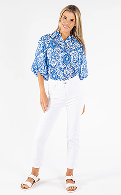 The Trend Room Floral Balloon Sleeve Blouse