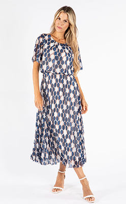Emporium Retro Plisse Pleated Pop Over Dress