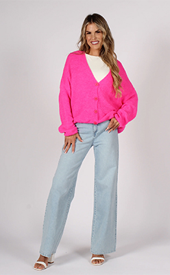 Zapara Soft Knit V Neck Cardigan