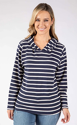Twist Striped Print Hoodie Twist Striped Print Hoodie<br />