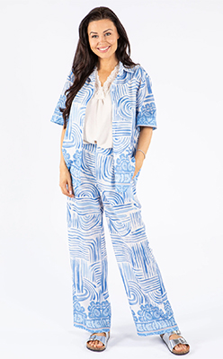 Emporium Abstract Print V-Neck Shirt