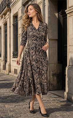 Sophie B Ritex Faux Wrap Midi Dress Sophie B Ritex Faux Wrap Midi Dress<br />
