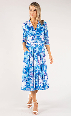 The Trend Room Floral Print Mesh Wrap Dress