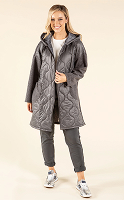 Sophie B Soft Boucle Hooded Coat
