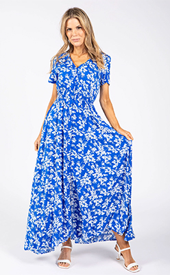 Stella Floral Print Buttoned Midi Dress Stella Floral Print Buttoned Midi Dress<br />