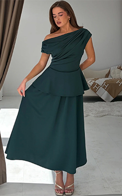 Girl In Mind Connie Peplum Midi Dress<br />
