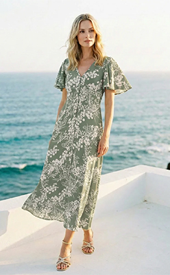 Zapara Oyo Floral Midi Dress<br />
