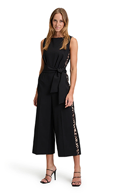 Betty Barclay Sleeveless Leopard Print Detail Jumpsuit