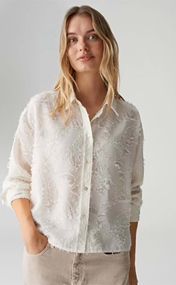 Opus Fenima Fine Fil Coupé Pattern Boxy Shirt