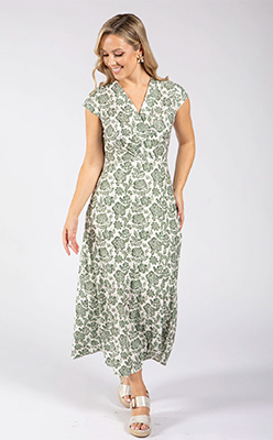 Zapara Floral Print Sleeveless Wrap Midi Dress Zapara Floral Print Sleeveless Wrap Midi Dress